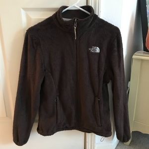The North Face zip-up jacket: brown, fleece